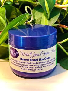 Purple tub of Veta Green Cream 100g natural herbal skin cream
